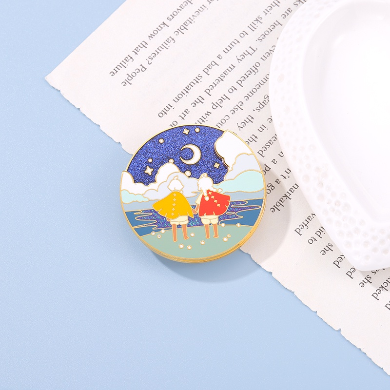 Huy Hiệu Cài Áo Hình La Bàn Xoay Sáng Tạo