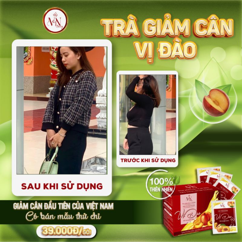 Trà giảm cân vị đào MN Group ( hộp 15 gói)