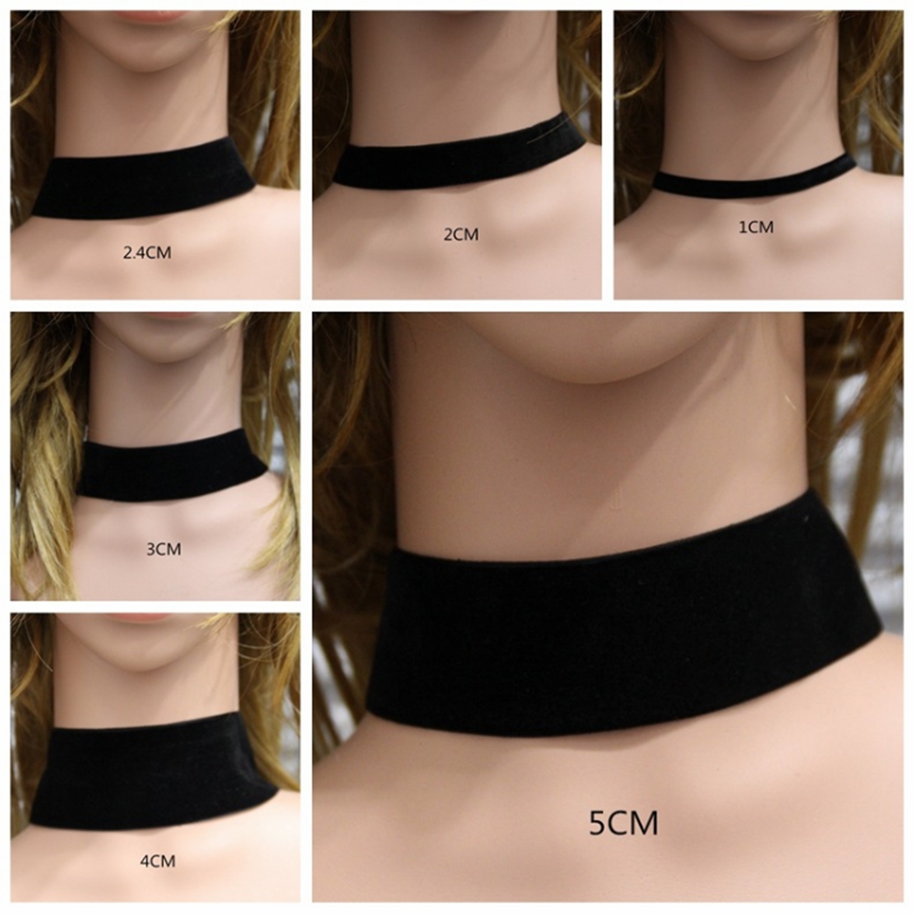 Vòng Cổ Choker Vải Nhung Màu Đen Phối Ruy Băng Phong Cách Gothic Cổ Điển Thời Trang Cho Nữ