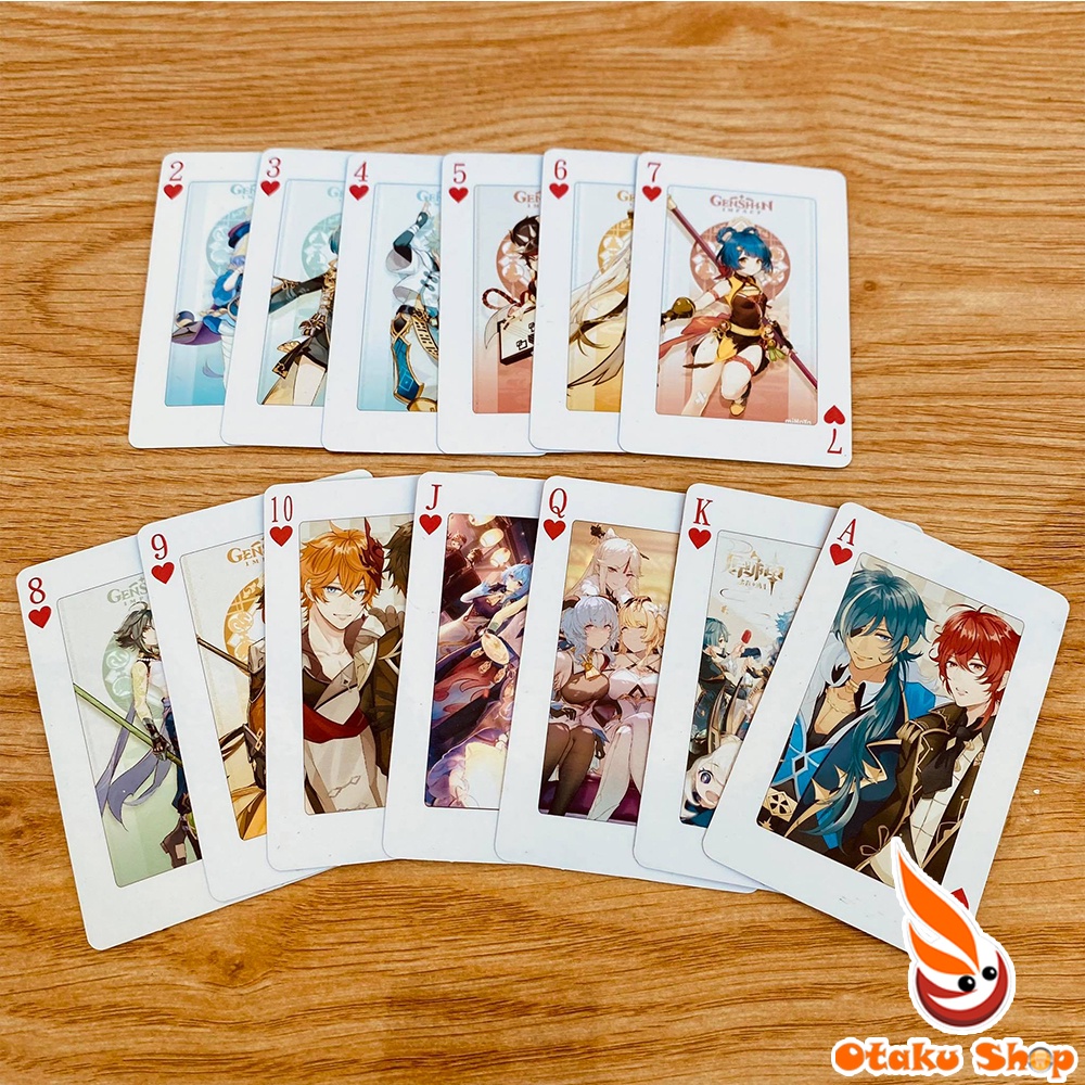 Bài tây Game Genshin Impact dùng chơi bài Poker, tú lơ khơ boardgame chuyên dành cho Otaku