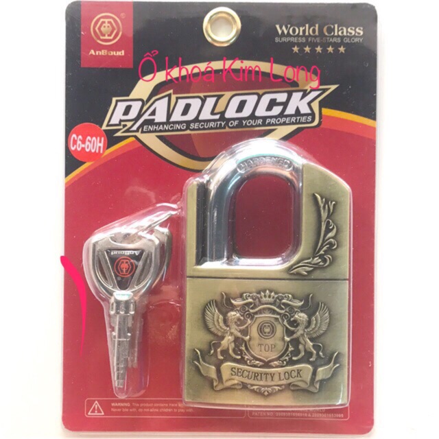 Ổ khoá PADLOCK 6 phân chống cắt khoá lại cần chìa khoá