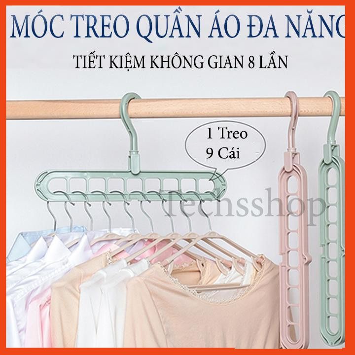 Móc 9 Lỗ móc treo quần áo đa năng Mắc Treo Quần Áo Tiện Lợi Thông minh