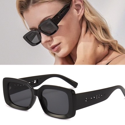 Kính Mát Gọng Kim Loại Chữ Nhật Phong Cách Âu Mỹ