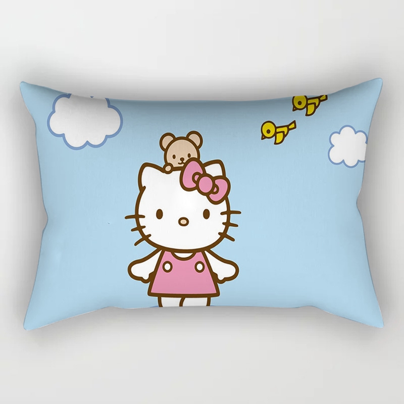 One Vỏ Gối Vuông 30 * 50cm In Hình hello kitty Đáng Yêu