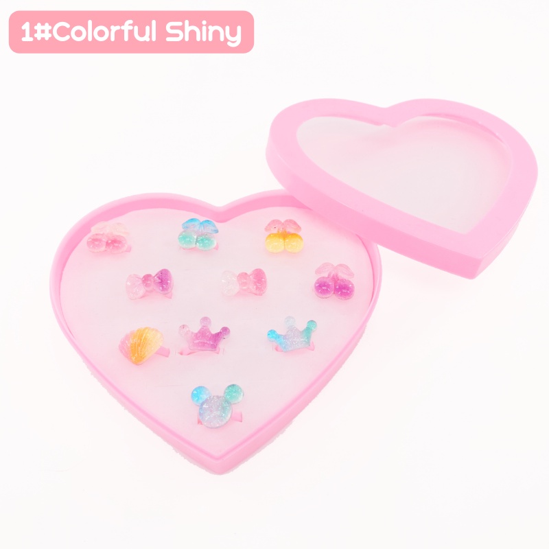 Bộ 10 Nhẫn Công Chúa Họa Tiết Hoạt Hình Cho Bé Gái