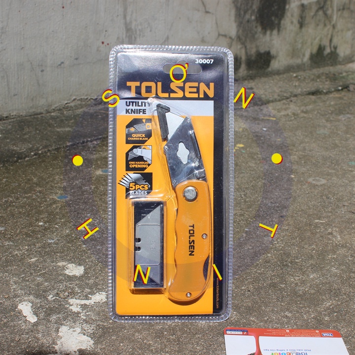 Dao rọc giấy lưỡi liền kèm 5 lưỡi Tolsen 30007