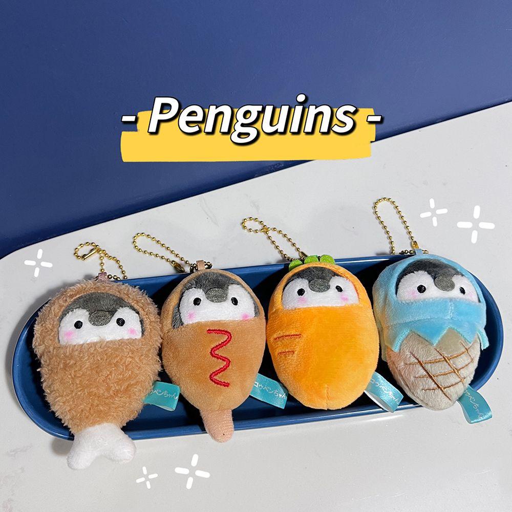 MXGOODS Móc Khóa Hình Khủng Long / Chim Cánh Cụt Nhồi Bông Đáng Yêu Giá Đỡ