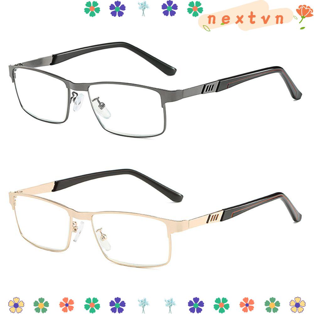 Mắt kính đọc sách hình chữ nhật siêu nhẹ chống ánh sáng xanh +1.0 +4.0 bằng thép không gỉ cho nam