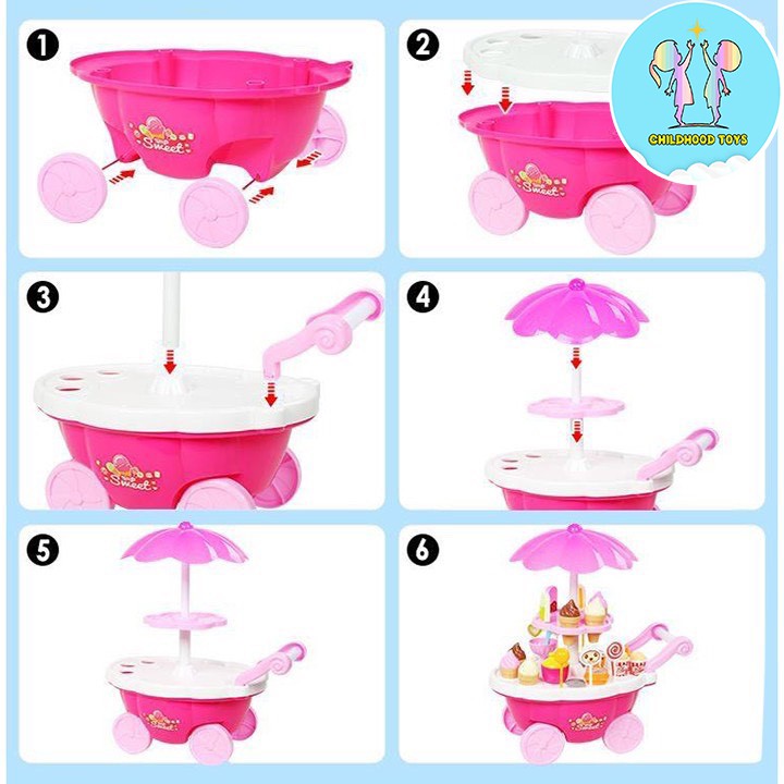 Bộ Xe Đẩy Bán Kem Sweet Cart 39 Chi Tiết