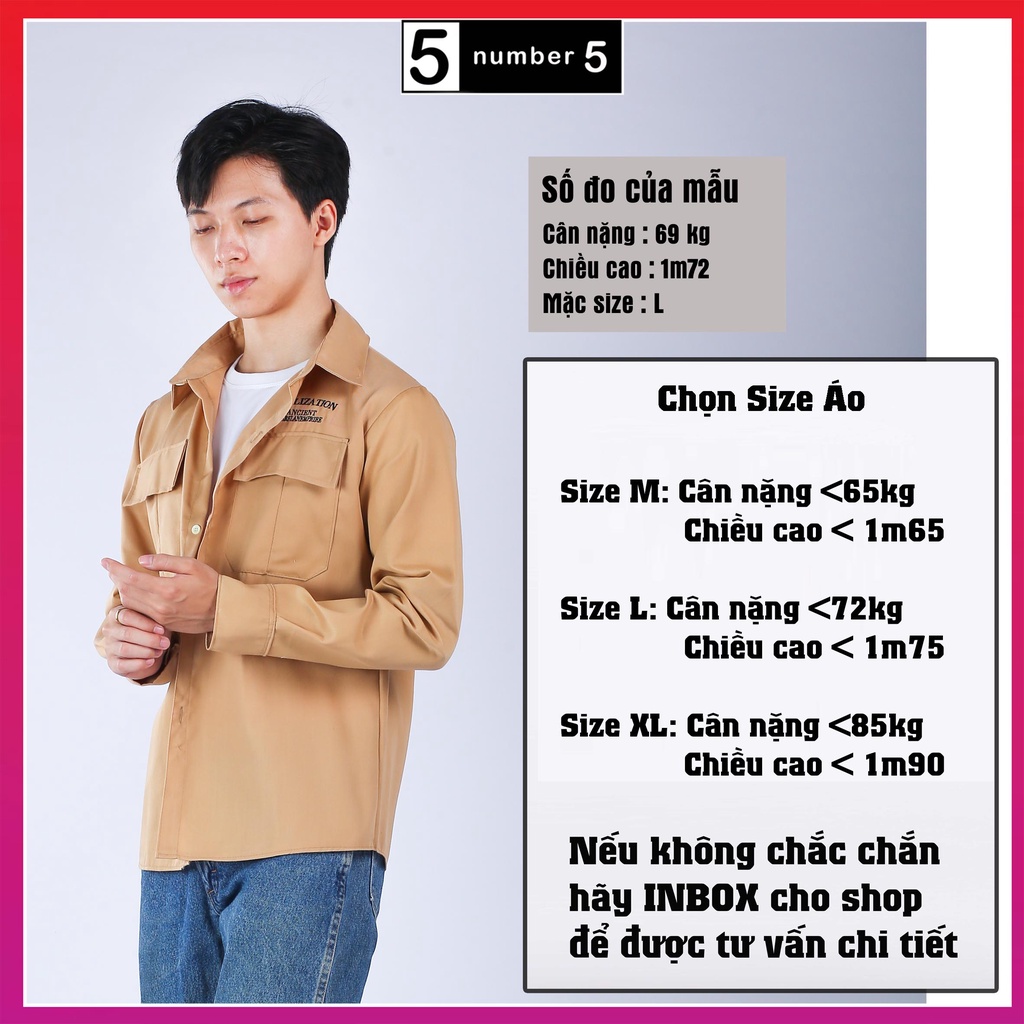 Áo Sơ Mi Basic 2 Túi Ngực Chất Kaki Cao Cấp, Áo Sơ Mi Nam Nữ Cực Đẹp