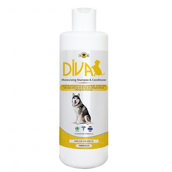 sữa tắm DIVA vàng 260ml - hỗ trợ mọc lông dành cho chó