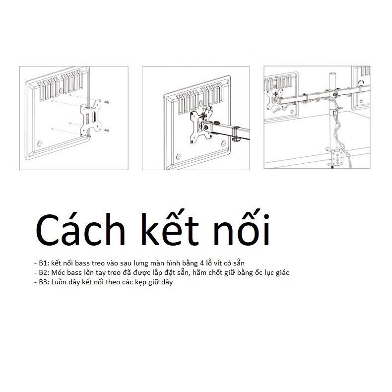 giá đỡ2 Màn Hình Máy Tính Để Bàn Đứng Đôi Tay 360 Độ cho màn hình 10-27inch- M042