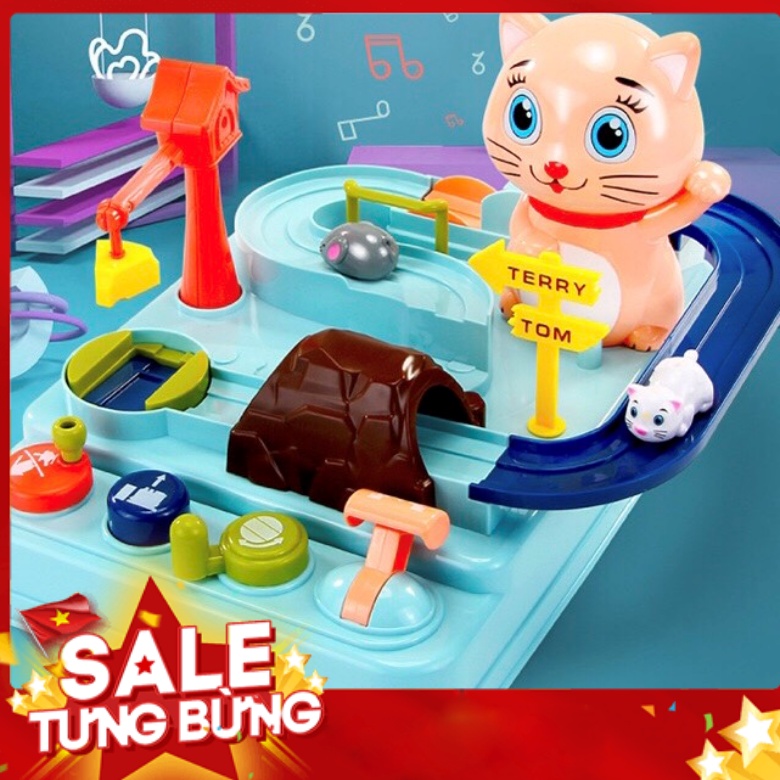 Đồ chơi sáng tạo mèo đuổi chuột để vượt qua đường đua phiêu lưu thông minh- Đồ chơi mèo đuổi chuột phát triển trí tuệ