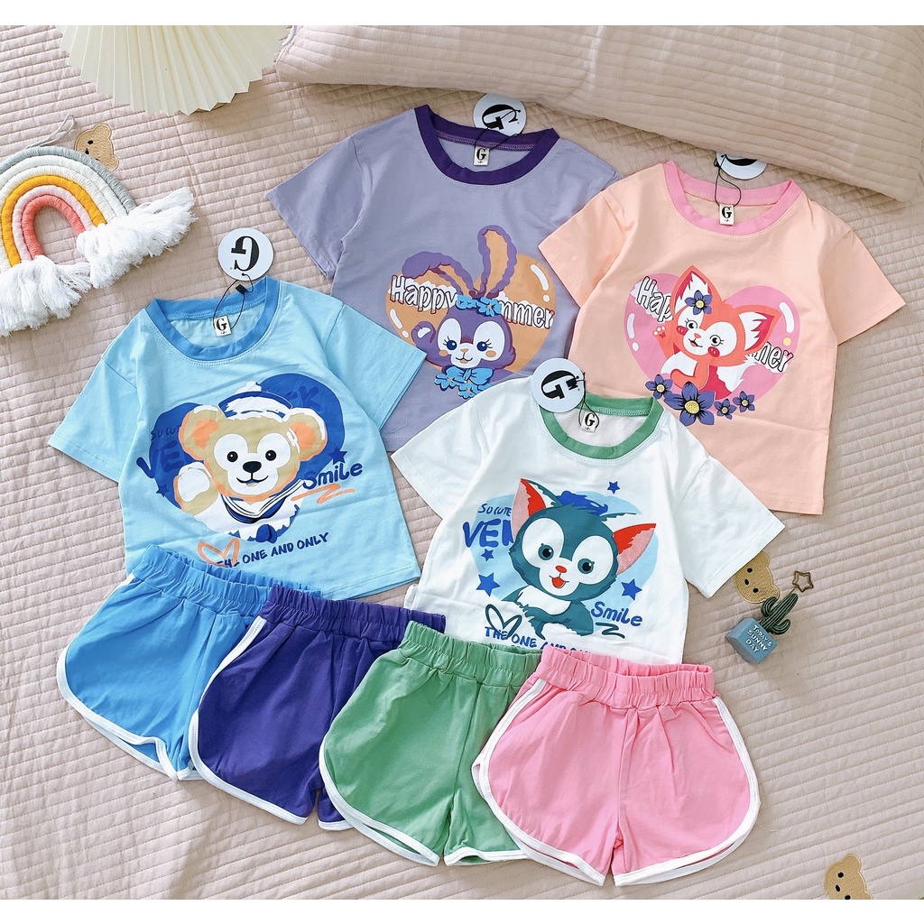 Lyvyshop- (Cotton đẹp) Bộ quần áo cộc tay cho bé trai, bé gái 09-28kg