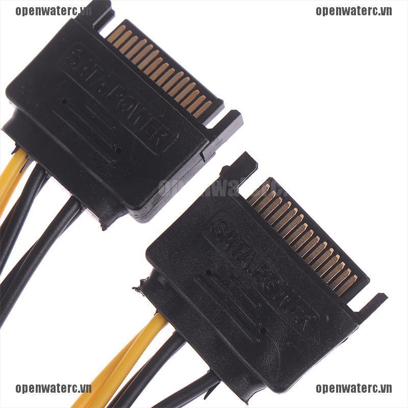 Cáp chuyển đổi OPC SATA 15pin sang 8pin (6 + 2) PCI-E dài 20cm