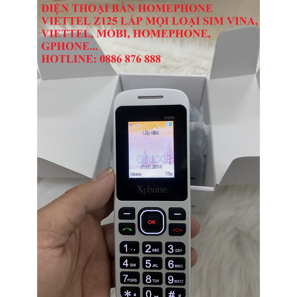 HomePhone X1205 ❤️ Điện Thoại Bàn Cầm Tay HomePhone Viettel Lắp Mọi Loại Sim | BigBuy360 - bigbuy360.vn