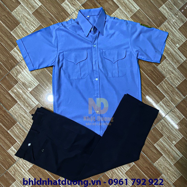 Đồng phục bảo vệ ngắn tay có logo bảo vê không phụ kiện áo vải ford quần kaki thành công - NT01