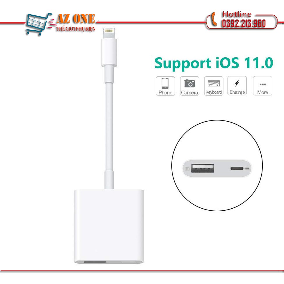  Cáp Chuyển Đổi Lightning to USB 3 Camera Reader Dành Cho Iphone, Ipad