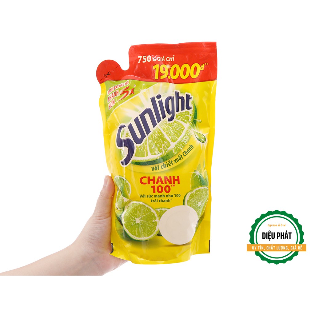 ⚡️ Nước Rửa Chén Sunlight Chanh 100 Chiết Xuất Chanh Tươi Túi 725ml