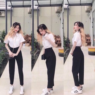 Áo sơ mi trắng nữ ngắn tay hàng cao cấp