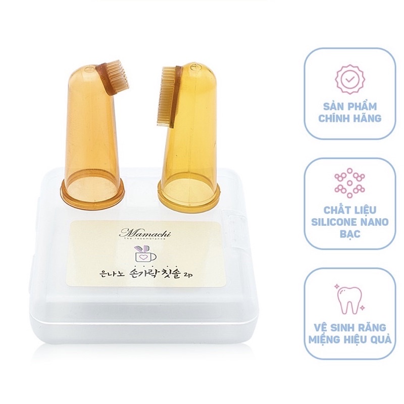Dụng cụ vệ sinh răng miệng cho trẻ sơ sinh chất liệu Silicone Nano bạc Mamachi