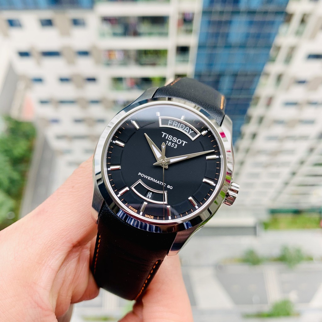 Đồng hồ nam chính hãng Tissot Couturier DayDate Black - T035.407.16.051.03 - máy cơ tự động - Kính Sapphire