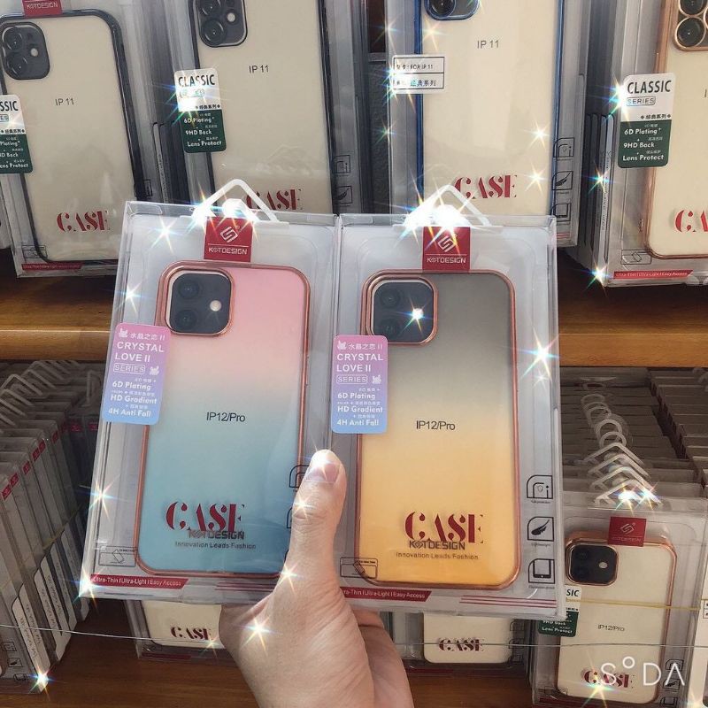 Ốp iPhone KST [𝘾𝙝𝙞́𝙣𝙝 𝙃𝙖̃𝙣𝙜] Ốp lưng KST design Viền Xi Màu Cho iphone 7 plus đến 12 Pro Max