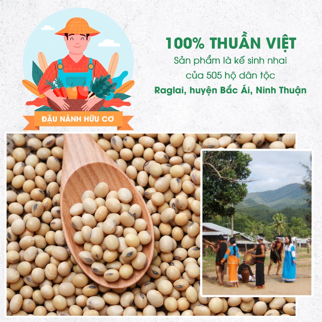 Hạt Đậu Nành  Hữu Cơ Thuần Chủng Tự Nhiên, không biến đổi Gen, healthy, tốt cho sức khỏe