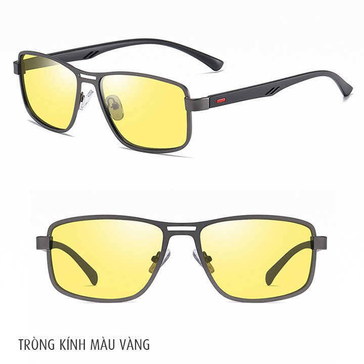 Mắt kính phân cực chống chói, chống tia UV400, gọng kim loại, tặng kèm hộp và khăn lau - MK2004