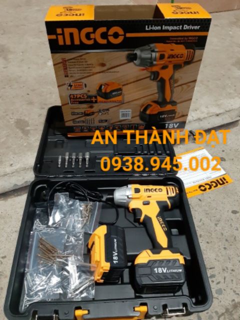 MÁY SIẾT VÍT BẮN TÔN CHUYÊN DÙNG PIN 18V INGCO&lt;br&gt;MODEL:CIDLI228181