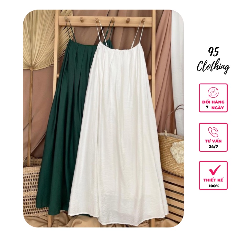 [HÀNG LOẠI 1] Đầm lụa 2 dây form suông rộng oversize có thể mặc như đầm bầu | BigBuy360 - bigbuy360.vn