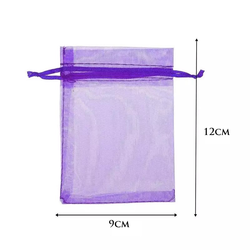 Combo 20 túi vải voan lưới túi thơm có dây rút vải kích thước 9x12cm
