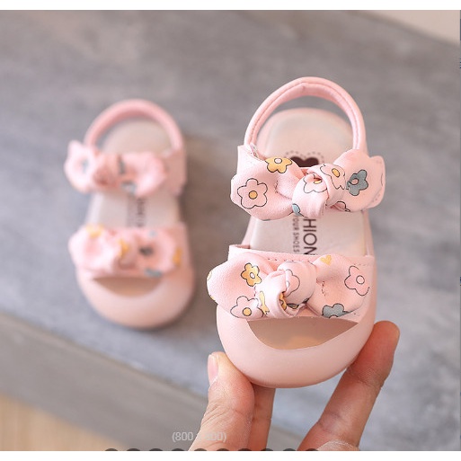 MẪU MỚI_ Sandal tập đi 2 nơ cho bé gái xinh xắn đáng yêu size 15-19