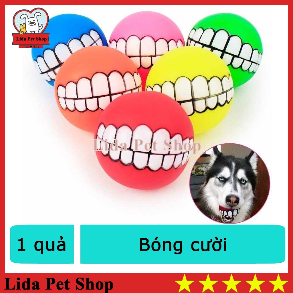 bóng nhựa mặt cười đồ chơi cho chó  - Lida Pet Shop