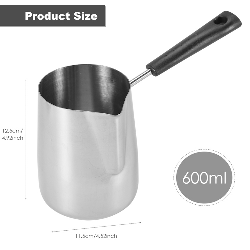 Ấm Đun Cà Phê Và Bơ Mini Bằng Thép Không Gỉ Có Vòi Rót - (600Ml)