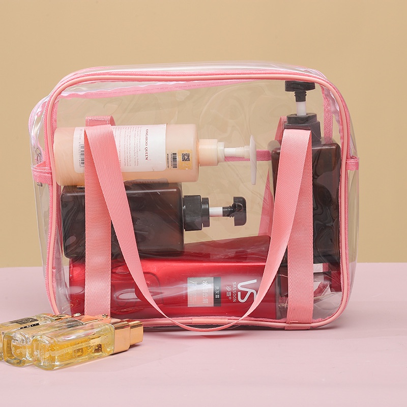 Túi Đựng Mỹ Phẩm Bằng PVC Trong Suốt Hai Tay Cầm Sức Chứa Lớn
