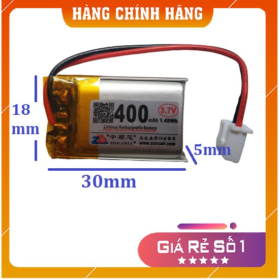 Pin Lithium Li-Po cho Smart Watch, Pin cho đồng hồ thông minh, dung lượng 400mAh, 500mAh, 600mAh điện áp 3,7V