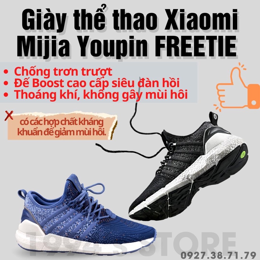(CÓ SẴN) Giày thể thao Xiaomi Mijia Youpin FREETIE đế BOOST (Ảnh Thật Shop Chụp) - Giày chạy bộ Sneakers Xiaomi
