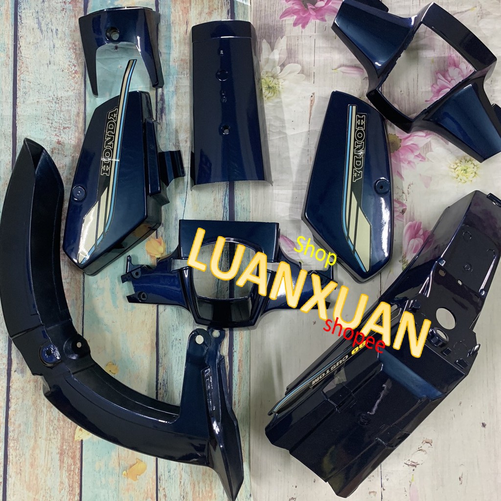 Bộ vỏ  nhựa xe máy- dàn áo xe Cub 82 -MÀU XANH TÍM-CUB đời đầu