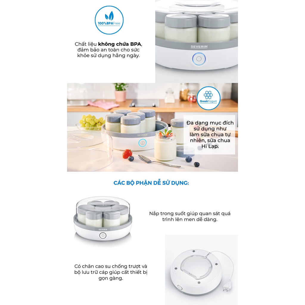 MÁY LÀM SỮA CHUA SEVERIN JG 3518