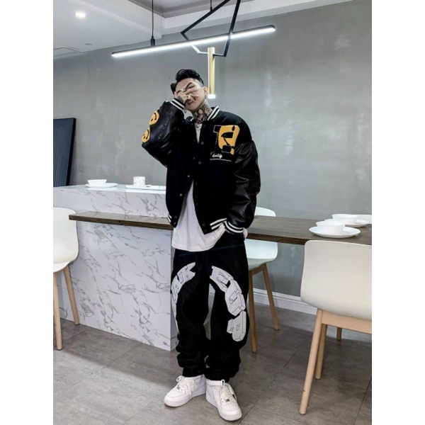 boomber thêu mặc cười