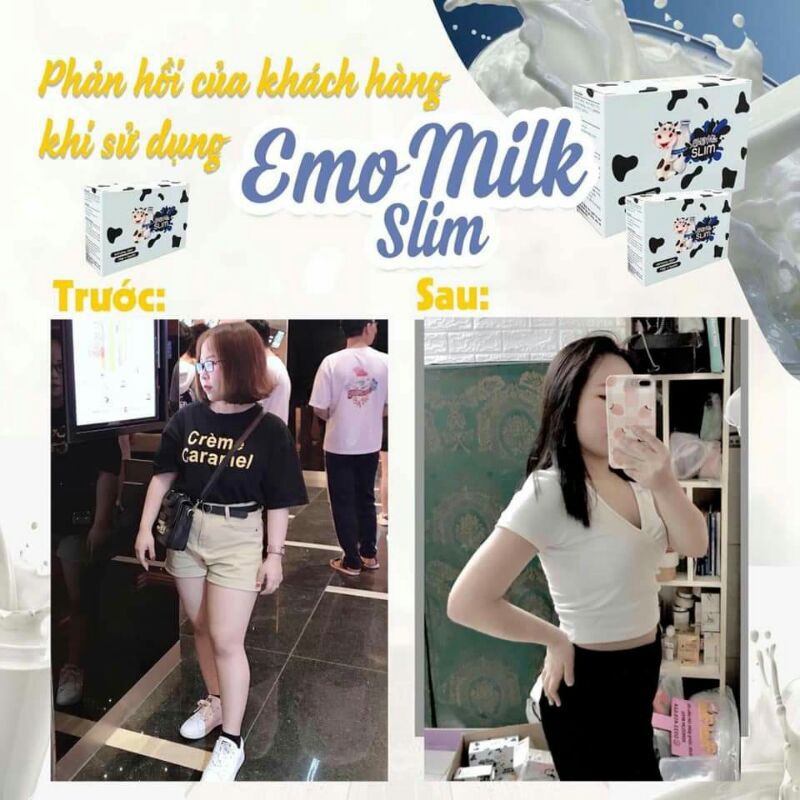 Detox Emoslim Vị Sữa Bò Mẫu Cũ