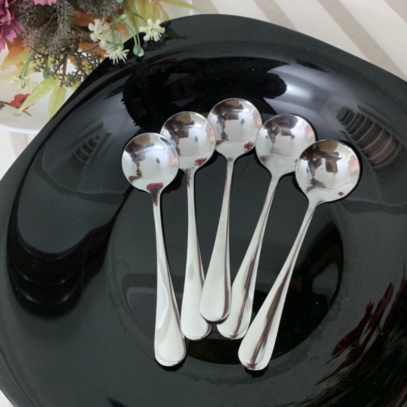 Set 5 Muỗng Nhỏ -Thìa Trà Tròn Inox, Cà Phê - Múc Gia Vị - Thìa ăn Kem- dài 11.3cm