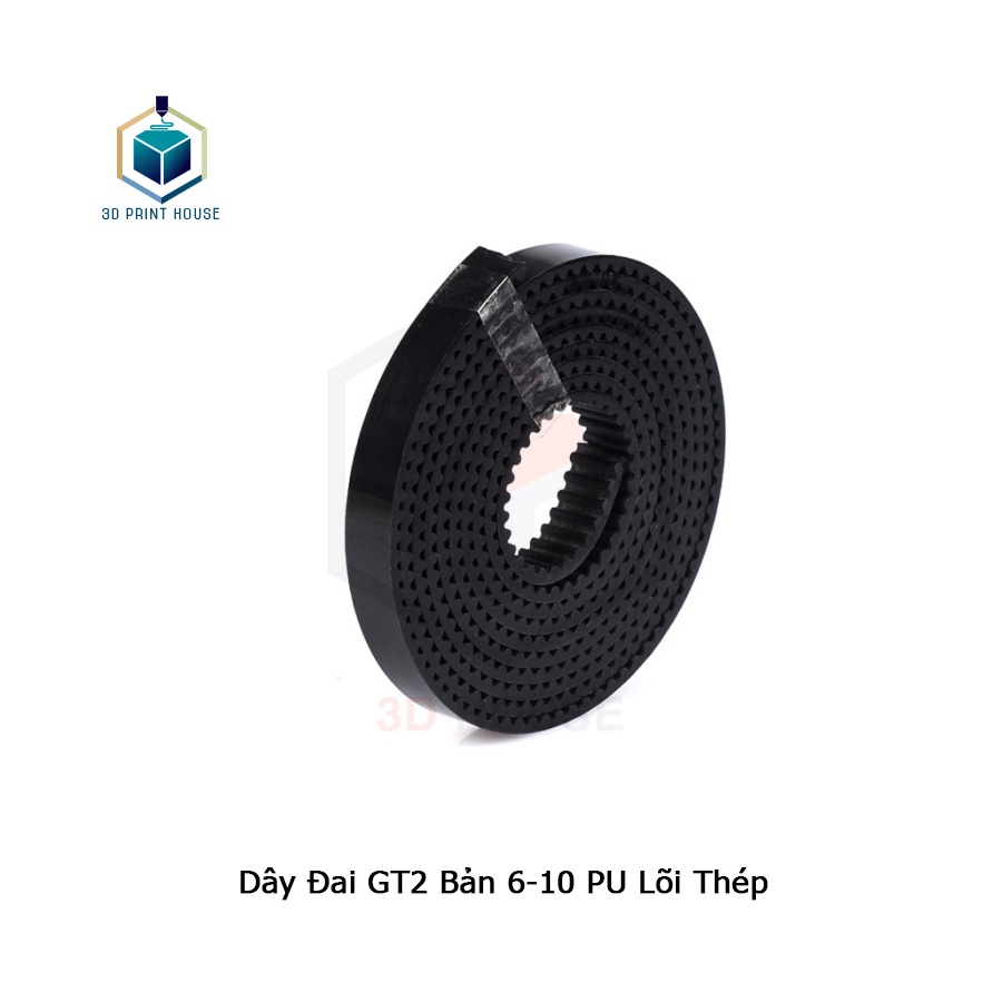 Dây Đai GT2 Bản 6 - 10mm Lõi Thép Cho Máy In 3D (1mét)