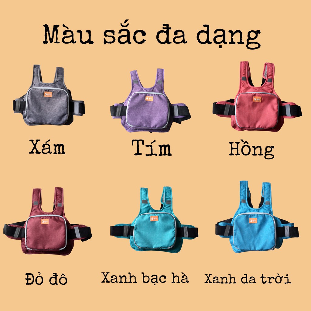 Đai đi xe máy AN TOÀN cho bé 1/2/3/4/5/6 tuổi có túi để đồ, gấp lại gọn gàng sau khi sử dụng chất liệu cao cấp