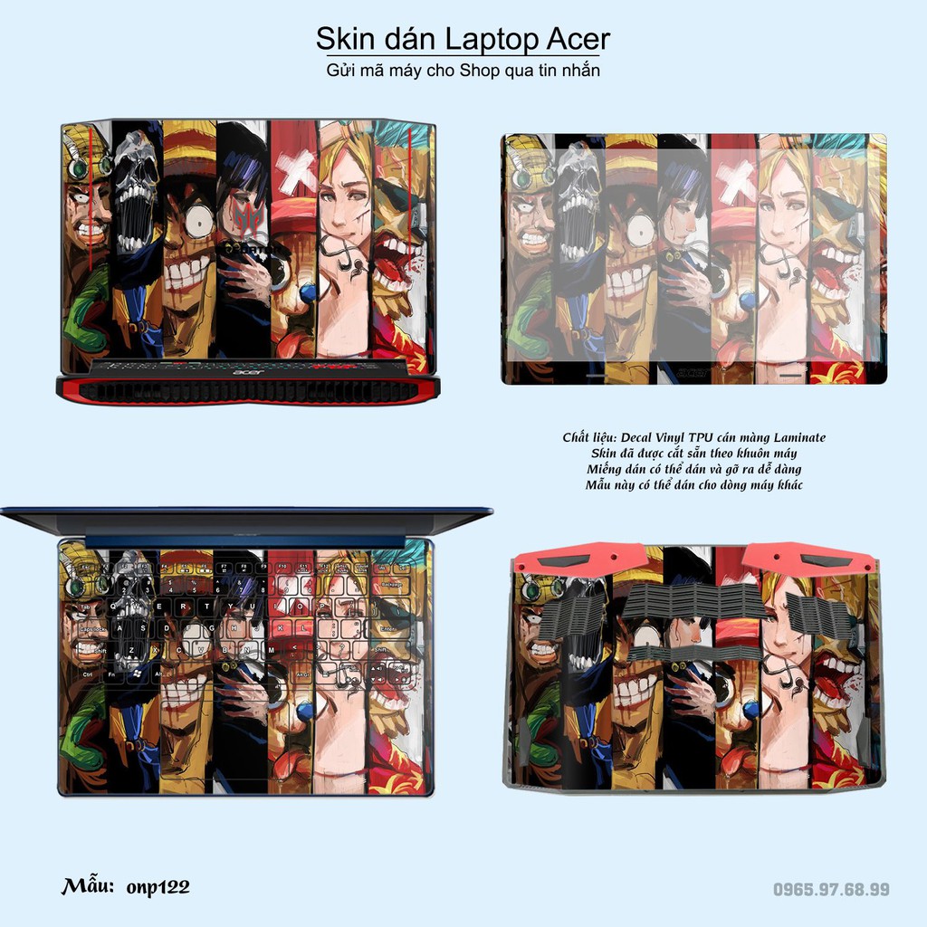 Skin dán Laptop Acer in hình One Piece nhiều mẫu 13 (inbox mã máy cho Shop)