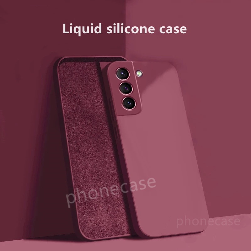 Square Liquid Silicone Casing For Samsung Galazy S22 + Plus Ultra 4G 5G Soft camera protection shockproof Cover