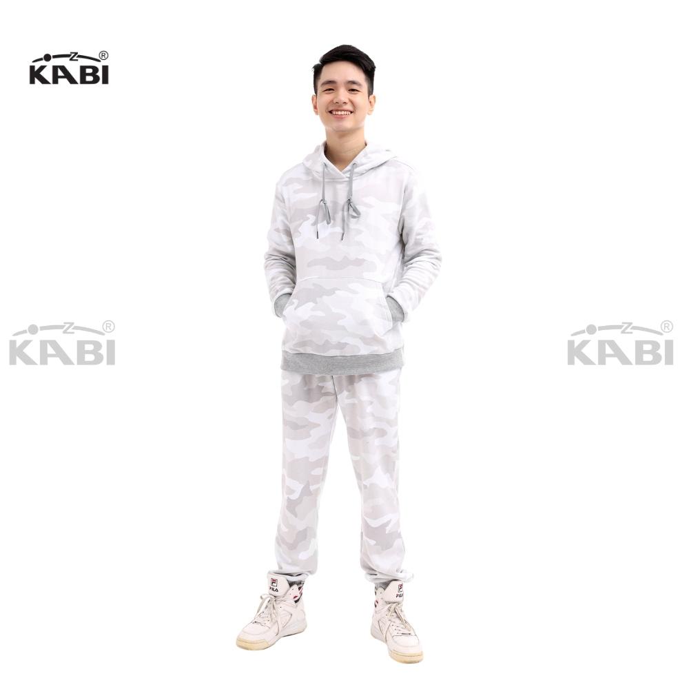 Đồ bộ hoodie nam KABI bộ áo khoác quần dài thu đông màu rằn ri màu lính thun cotton nỉ