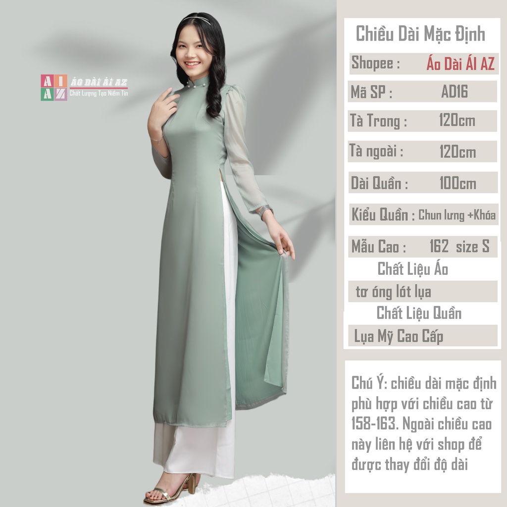 Áo Dài Cách Tân Nữ 4 Tà Vai Bồng Tơ Óng AD16