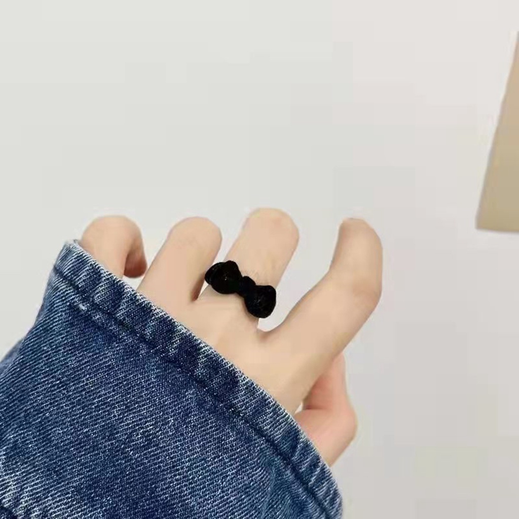 Nhẫn Hở Hình Nơ Bằng Nhung Dễ Thương Ngọt Ngào Cổ Điển Cho Nữ